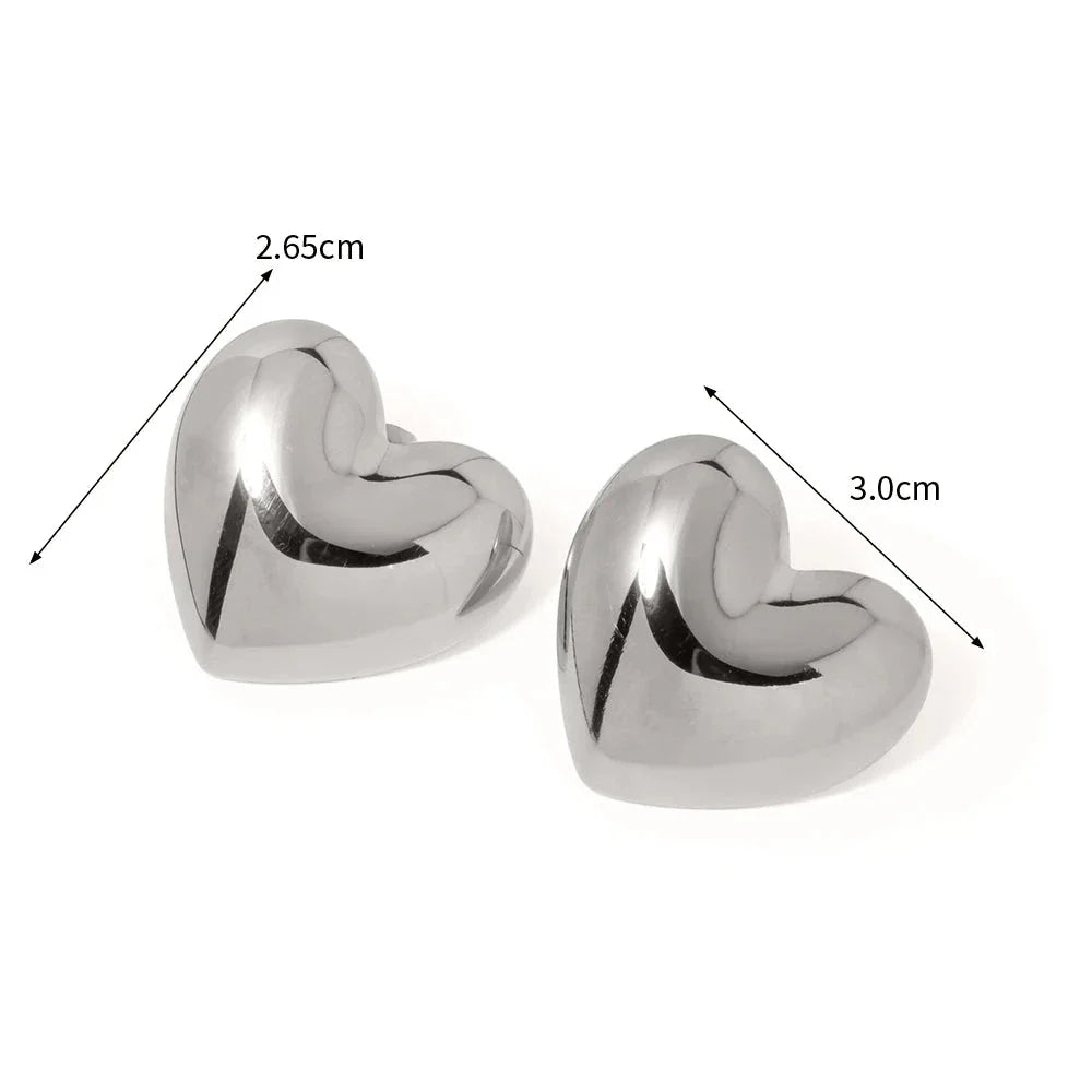 Pendientes Grandes de Corazón para Mujer