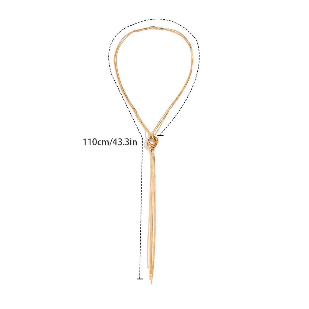 Collar largo de escote con nudo para mujer
