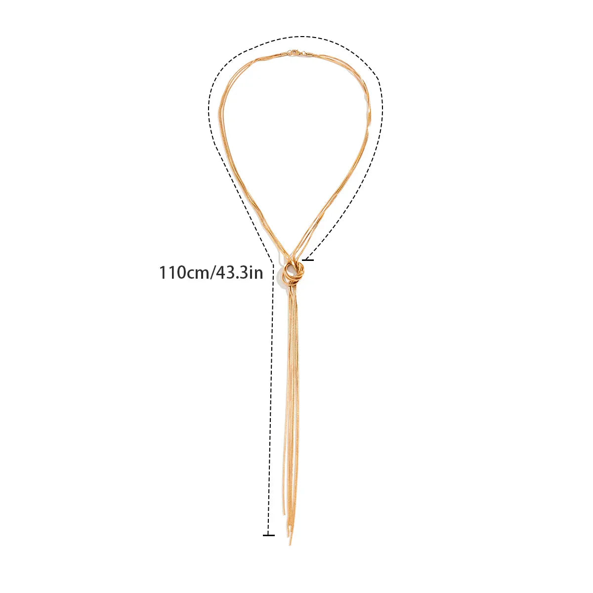 Collar largo de escote con nudo para mujer