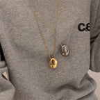 Collar largo con colgante de gran gota de agua plata
