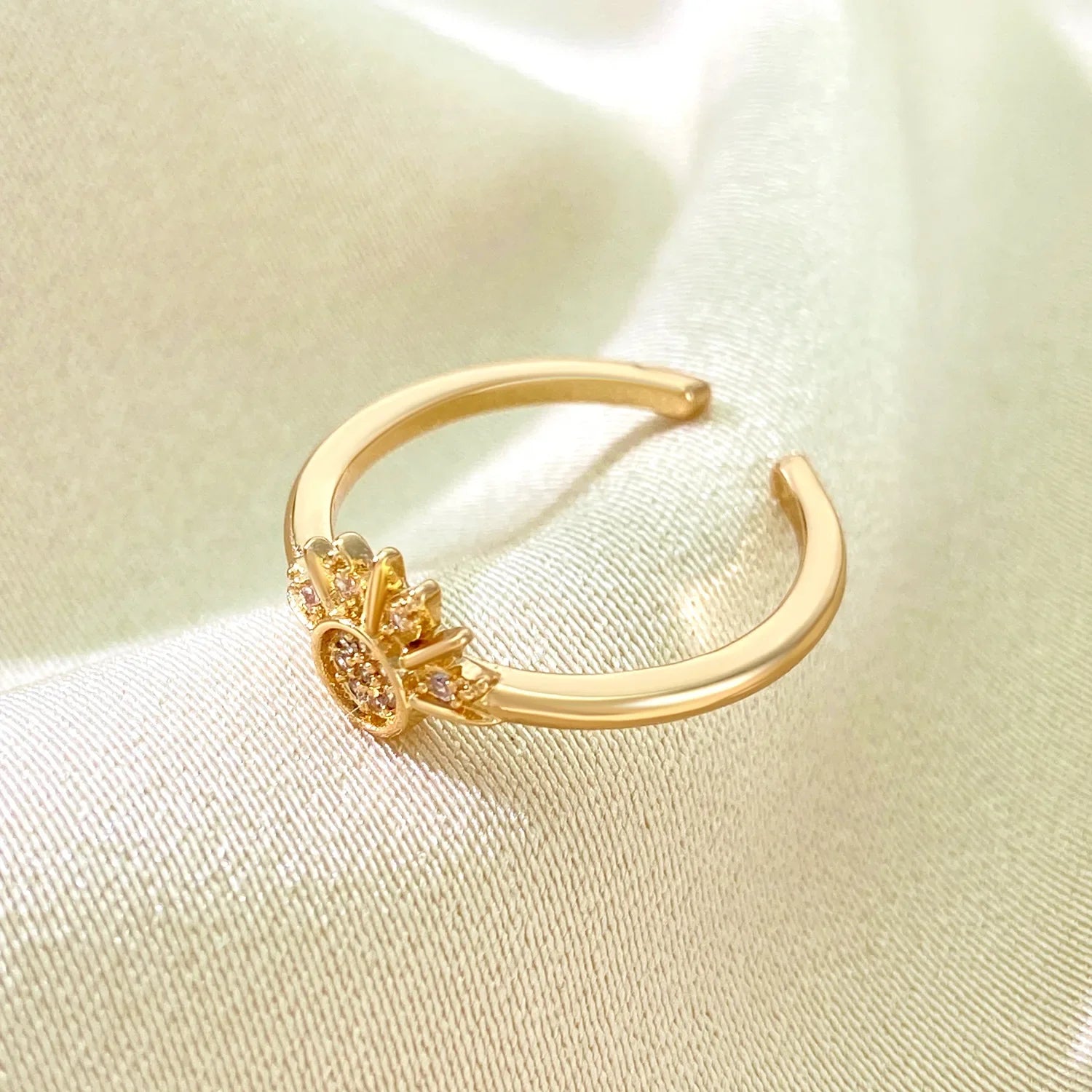 Juego de 2 Anillos Luna o Sol en Circonita para Pareja