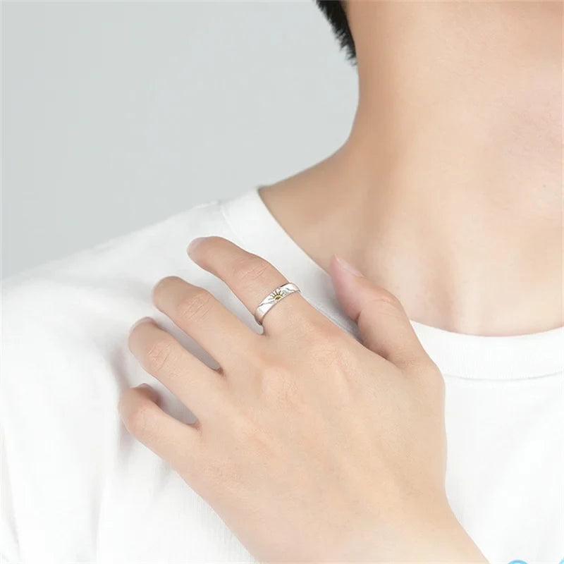 Juego de 2 Anillos para Parejas Anillo Luna y Sol Circonio