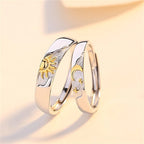 Juego de 2 Anillos para Parejas Anillo Luna y Sol Circonio