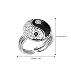 Lote de 2 Anillos Yin Yang con Circonio