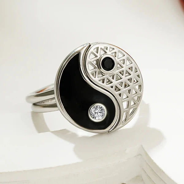 Lote de 2 Anillos Yin Yang con Circonio