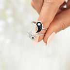 Lote de 2 Anillos Yin Yang con Circonio
