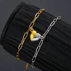 Juego de 2 Pulseras Medio Corazón para Pareja