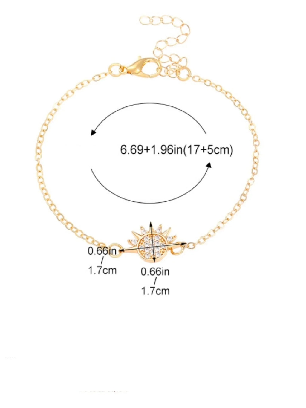 Juego de 2 Pulseras Luna o Sol en Circonita para Pareja