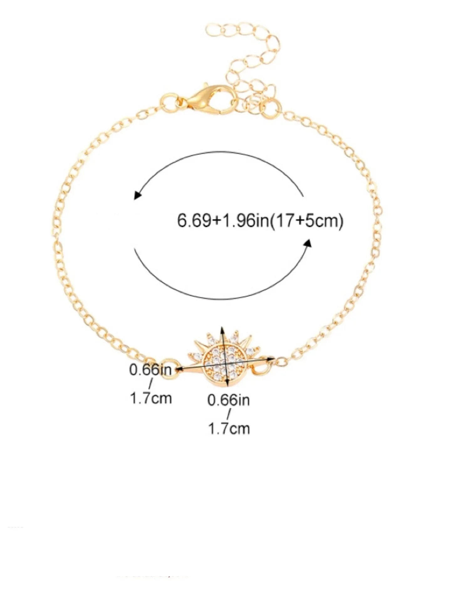 Juego de 2 Pulseras Luna o Sol en Circonita para Pareja