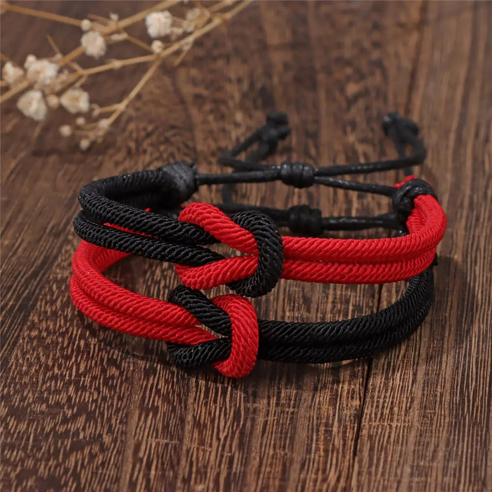 Lot de 2 bracelets nœud pour couple