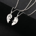 Set de 2 Collares con Colgantes de Medio Corazón "I Love You" para Pareja de Enamorados