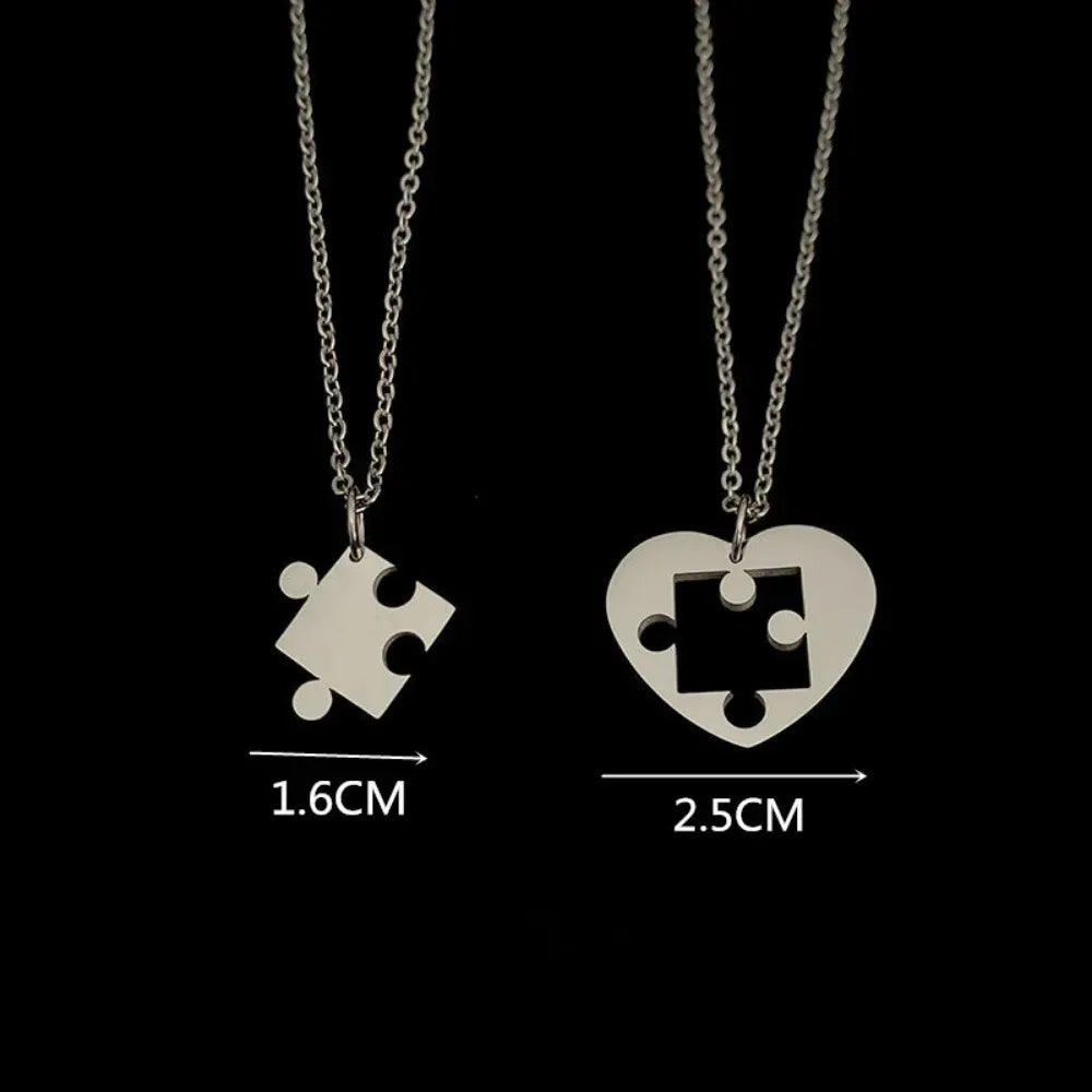 Juego de 2 Collares con Colgante de Rompecabezas para Pareja