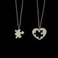 Juego de 2 Collares con Colgante de Rompecabezas para Pareja
