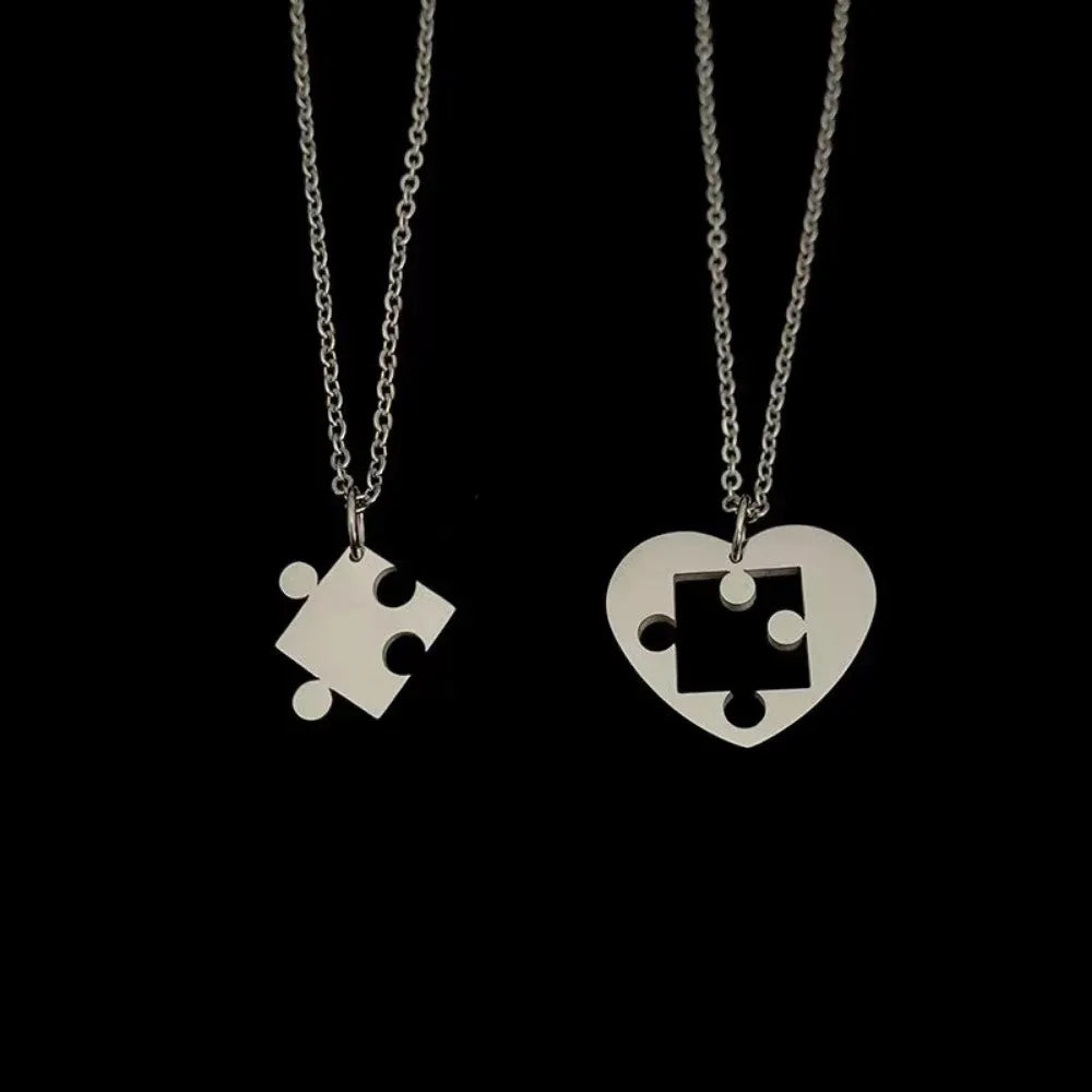 Juego de 2 Collares con Colgante de Rompecabezas para Pareja