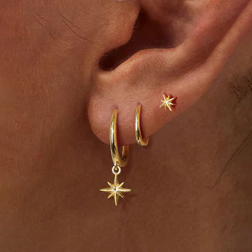 Juego de 3 Pendientes Estrella