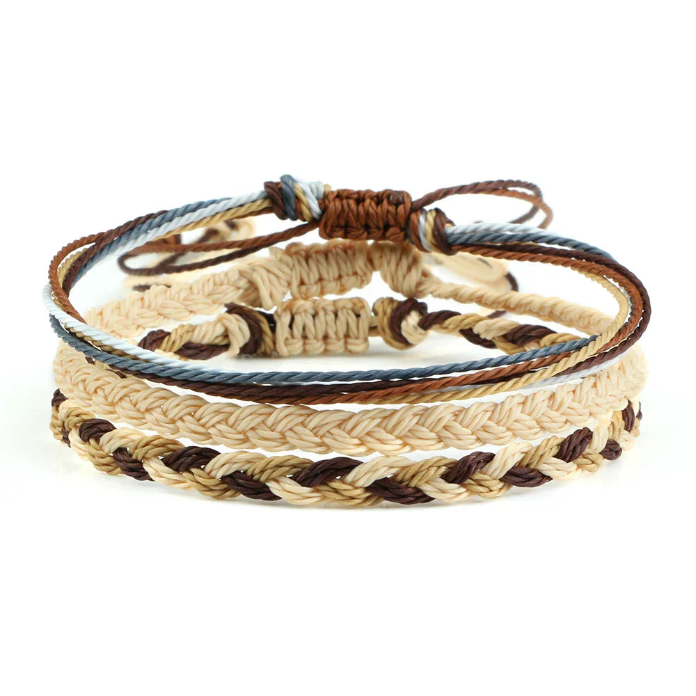 Lot de 3 bracelets brésiliens tressés multicolores