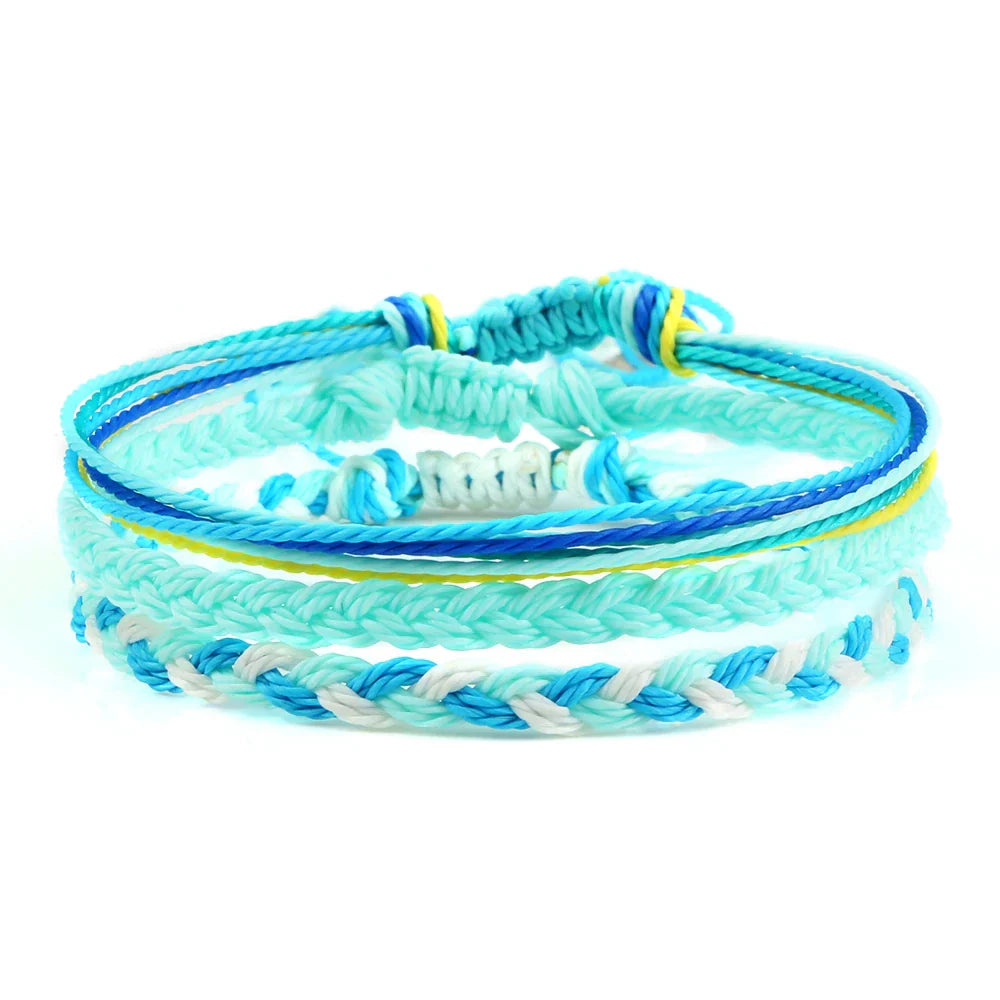 Lot de 3 bracelets brésiliens tressés multicolores