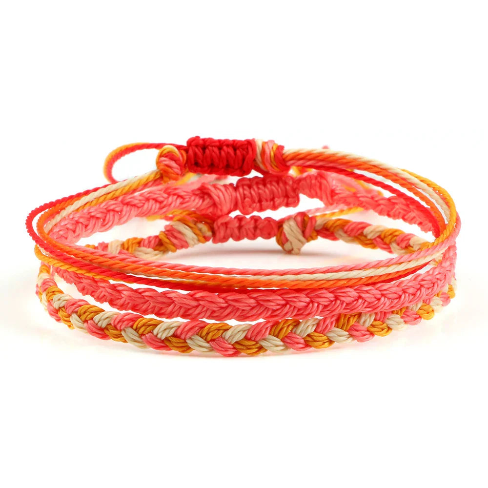 Lot de 3 bracelets brésiliens tressés multicolores