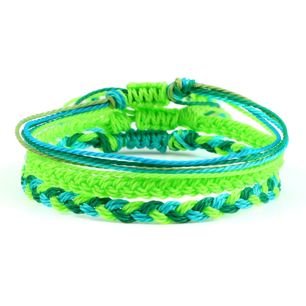 Lot de 3 bracelets brésiliens tressés multicolores