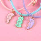 Lote de 3 Pulseras de Cuerda para Trío de Mejores Amigos plata