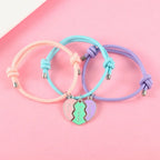 Lote de 3 Pulseras de Cuerda para Trío de Mejores Amigos plata