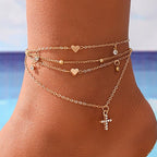 Lote Cuádruple de Tobilleras para Mujer Joyería