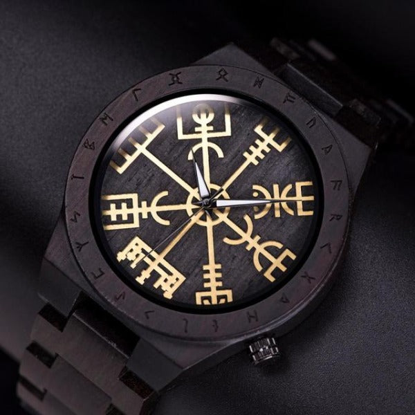 Reloj Viking Hombre Madera negro