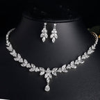 Juego de Collar y Pendientes de Boda en Plata
