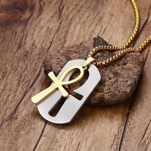 Colgante Ankh plata y oro