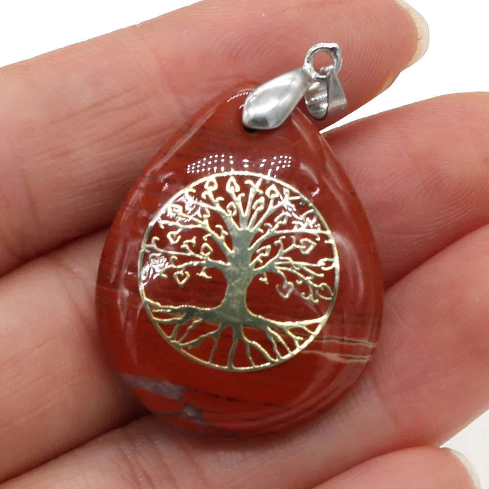 Colgante Bola Piedra Natural Árbol de la Vida