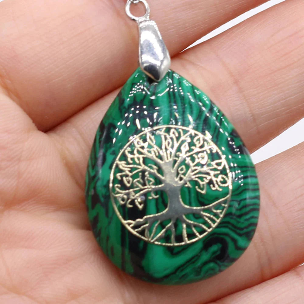 Colgante Bola Piedra Natural Árbol de la Vida