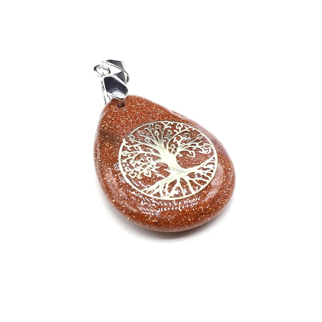 Colgante Bola Piedra Natural Árbol de la Vida