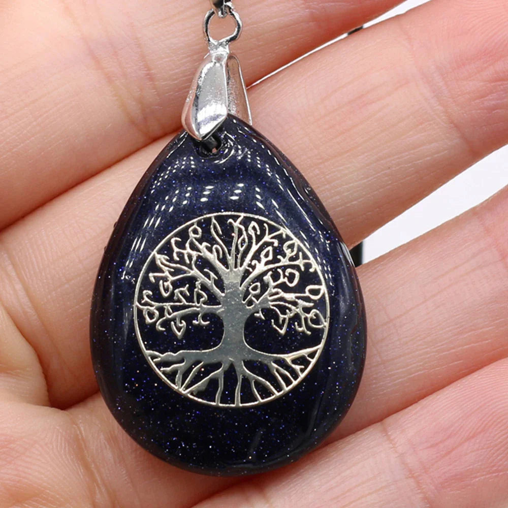 Colgante Bola Piedra Natural Árbol de la Vida