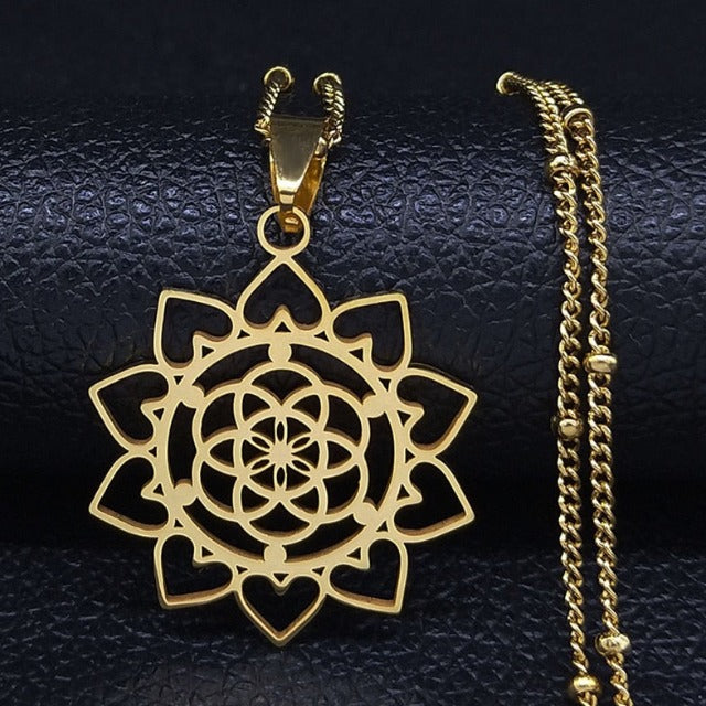 Colgante Flor de la Vida Plata & Oro oro