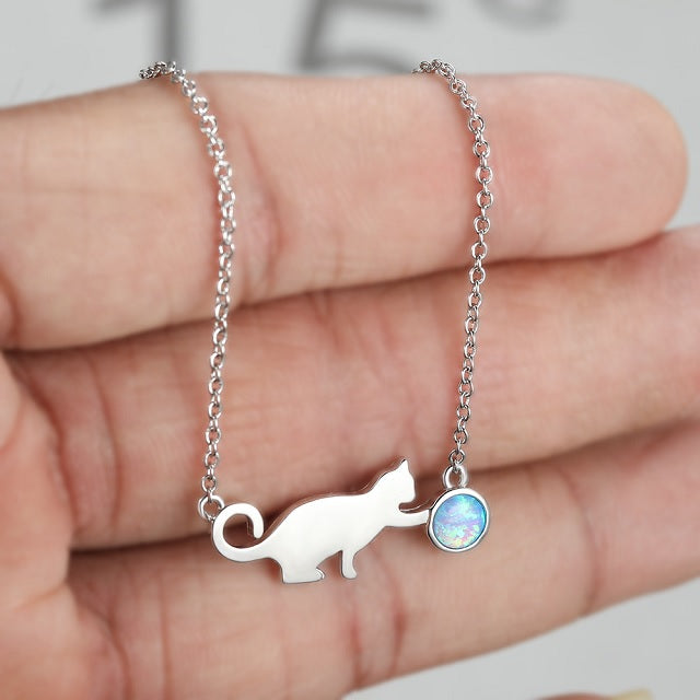 Colgante de Gato de Plata