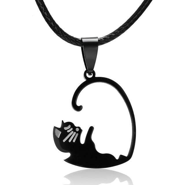 Colgante Gato para Pareja plata
