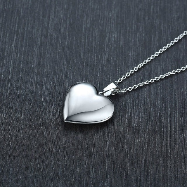 Colgante Corazón Abatible para Foto plata