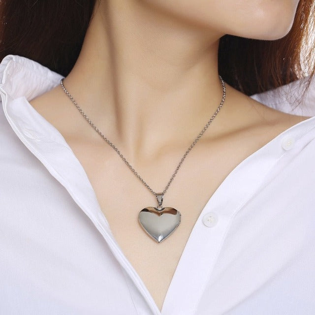 Colgante Corazón Abatible para Foto plata
