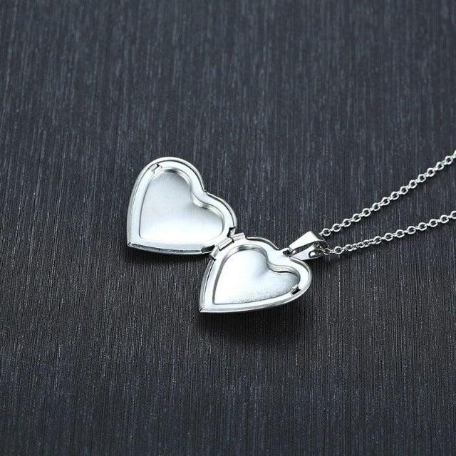 Colgante Corazón Abatible para Foto plata