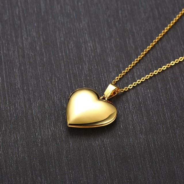 Colgante Corazón Abatible para Foto oro
