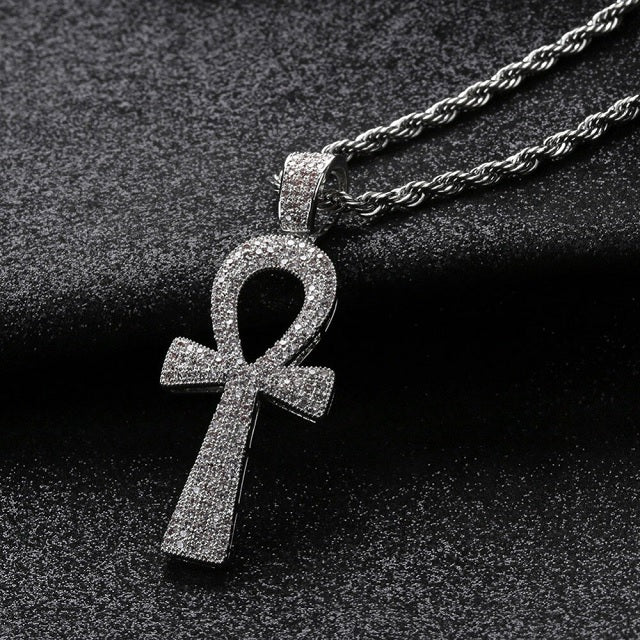 Colgante egipcio cruz ankh plateada