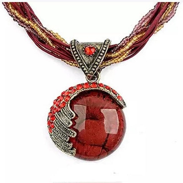 Colgante Étnico Mujer Rojo