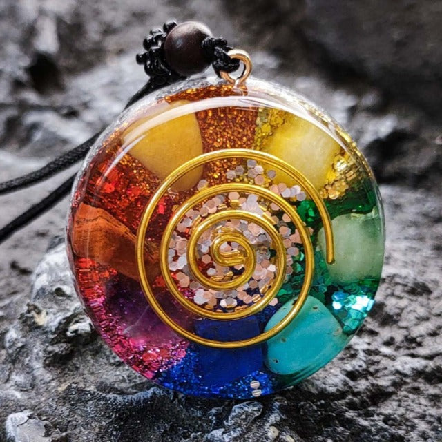 Colgante de Piedra Orgonita 7 chakras & Collar Hombre mujer