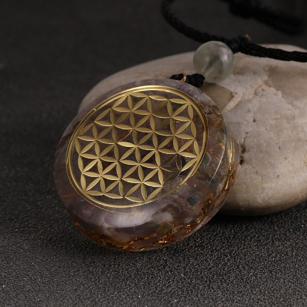 Collar con Colgante de Orgonita de Protección y Meditación para Hombre o Mujer