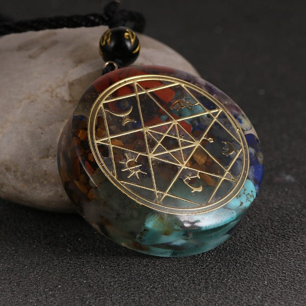 Collar con Colgante de Orgonita de Protección y Meditación para Hombre o Mujer