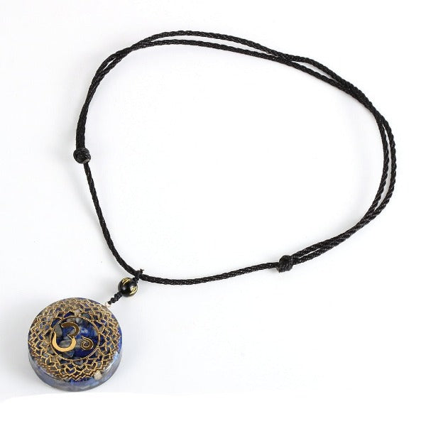 Colgante Piedra Orgonita & Collar Hombre mujer Protección Meditación lapislázuli