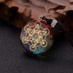 Colgante de Piedra Orgonita y Collar Hombre Mujer Protección y Meditación metatron