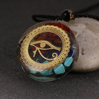 Colgante Piedra Orgonita & Collar Hombre mujer Protección Meditación ojo oudjat