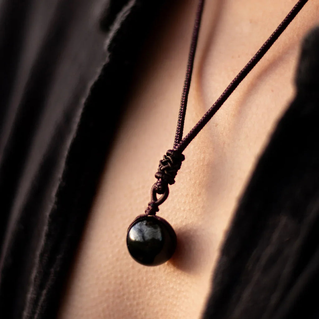 Colgante "Esfera" en Obsidiana Dorada Escudo Energético 